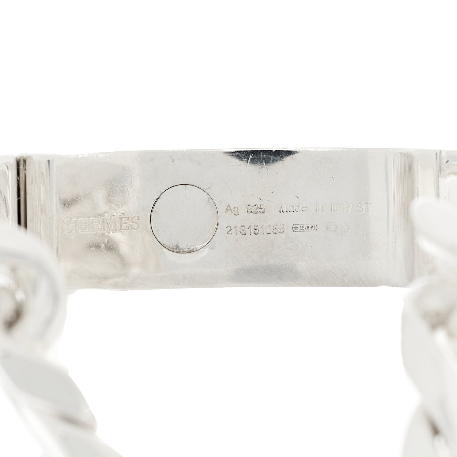 Hermes Sterling Silver GM Kelly Gourmette Bracelet ST 3 of 3
