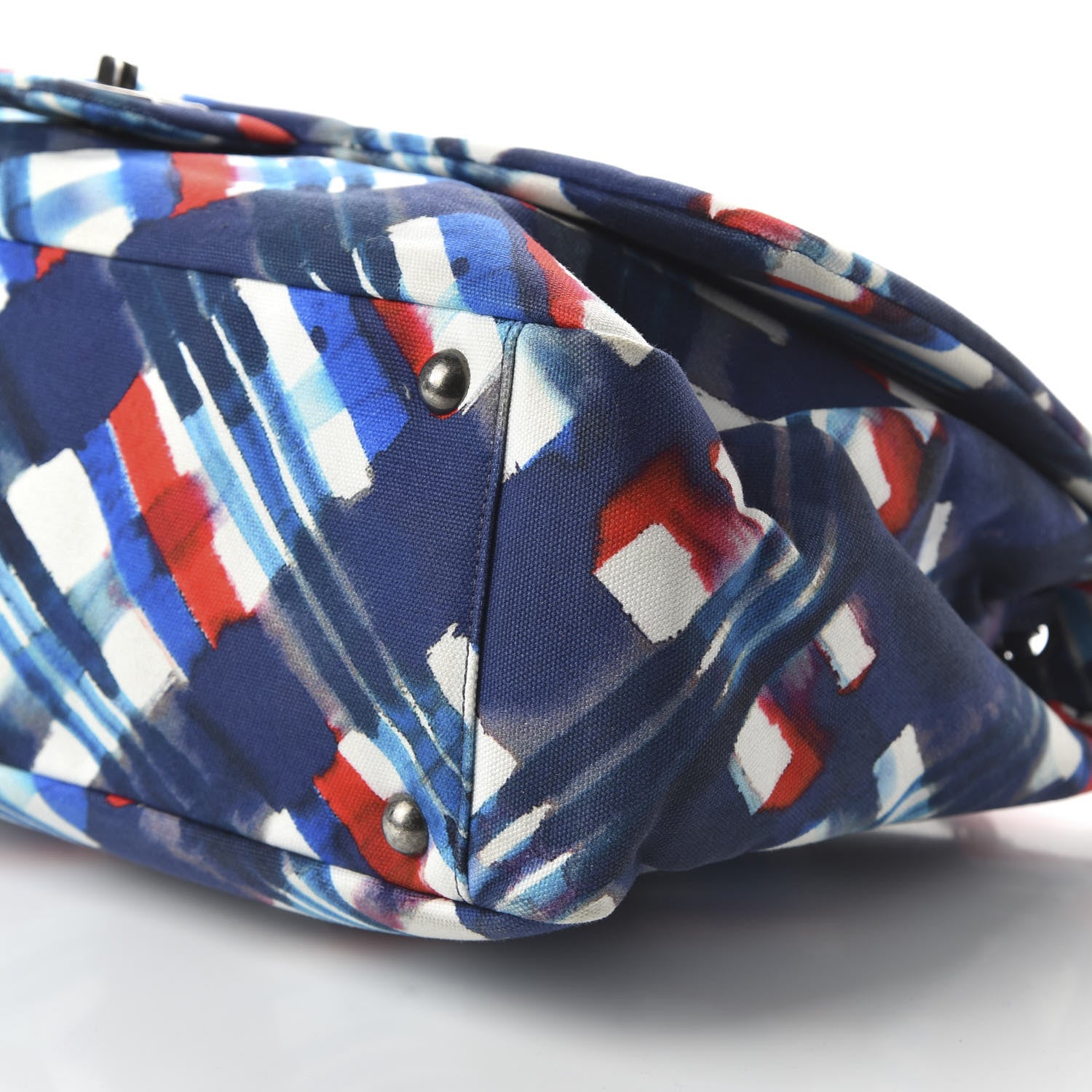 Chanel Canvas Airline Printed XXL Travel Flap Bag Blue Red White 7 of 10