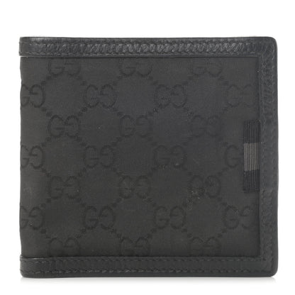 Gucci Nylon Monogram Bi-Fold Wallet Black 1 of 8