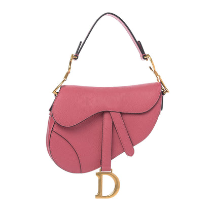 Christian Dior Grained Calfskin Mini Saddle Bag Pink 1 of 14