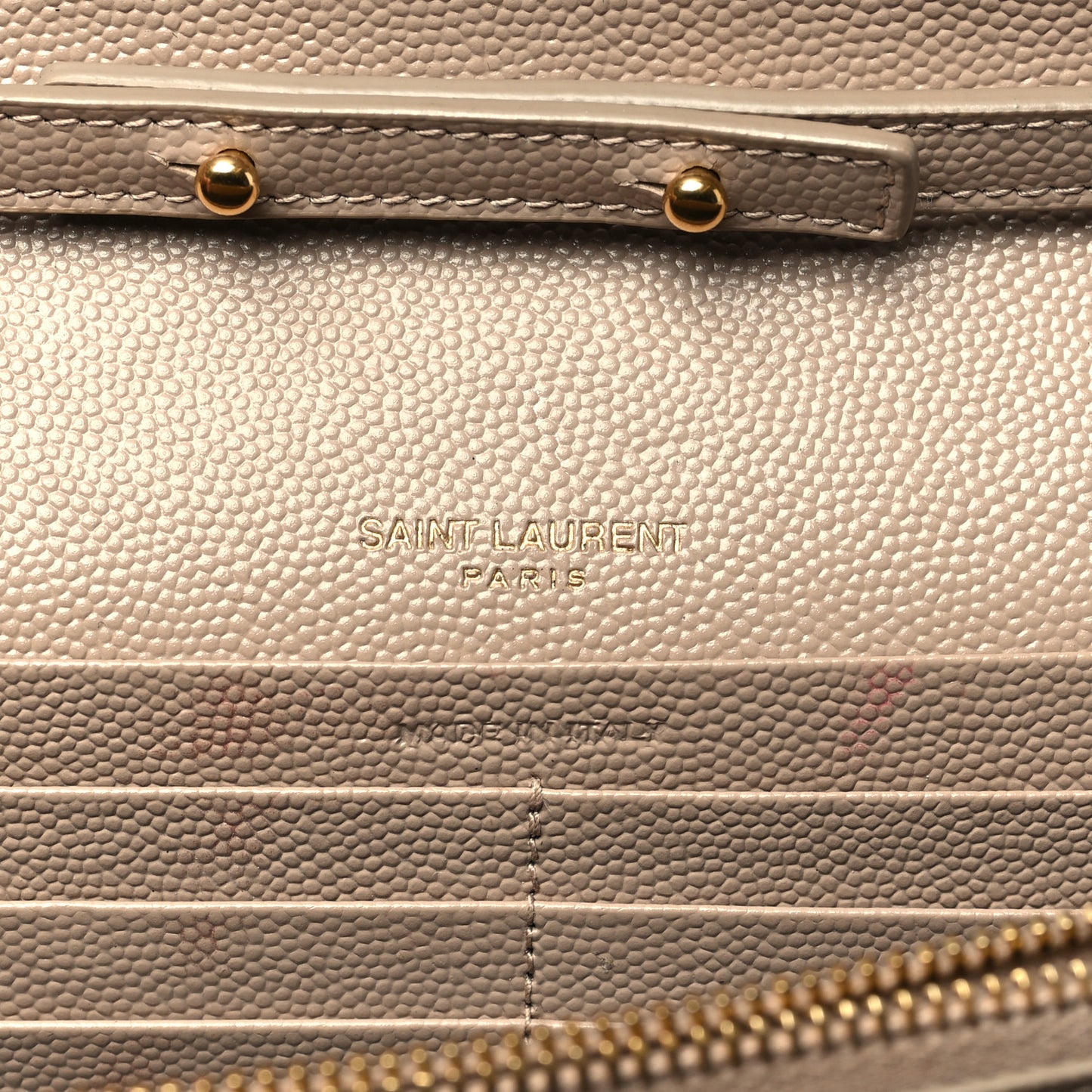 Grain De Poudre Matelasse Chevron Monogram Chain Wallet Nude Powder