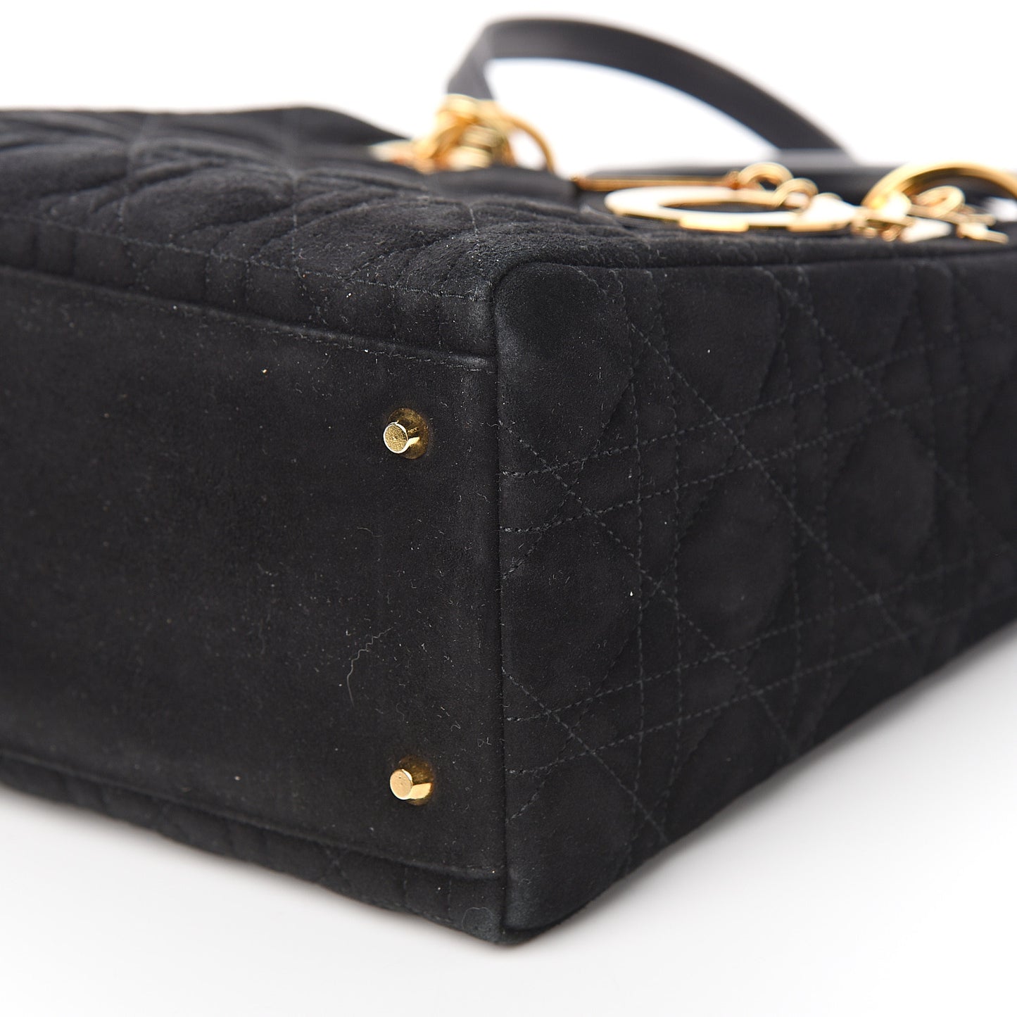Suede Cannage Medium Lady Dior Black