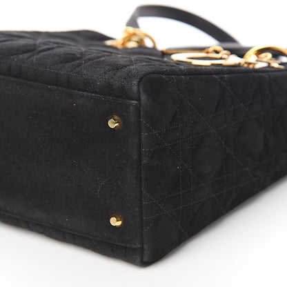 Christian Dior Suede Cannage Medium Lady Dior Black 8 of 9
