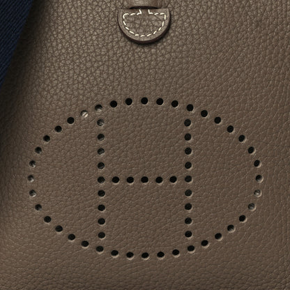 Hermes Taurillon Clemence Amazone Evelyne TPM Etoupe Bleu Indigo 8 of 10
