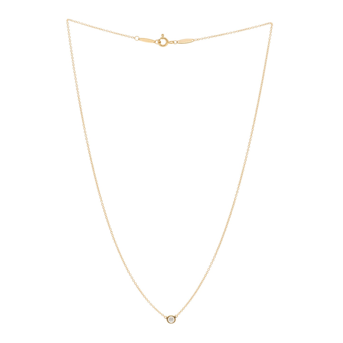 18K Yellow Gold Diamond .17ct Elsa Peretti Diamonds by the Yard Pendant Necklace