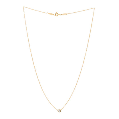 Tiffany 18K Yellow Gold Diamond .17ct Elsa Peretti Diamonds by the Yard Pendant Necklace 3 of 5