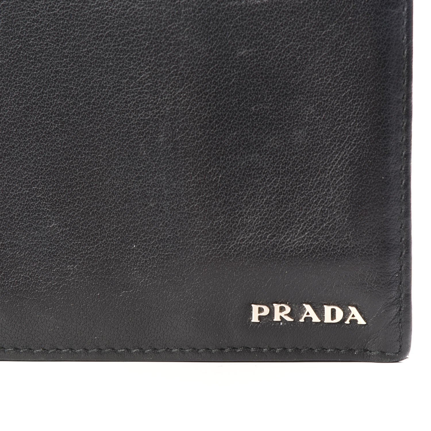 Prada Soft Calf Bi-Fold Wallet Black 9 of 11