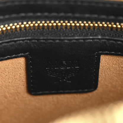 MCM Monogram Coated Canvas Studded Berlin Tambourine Round Crossbody Black 6 of 11