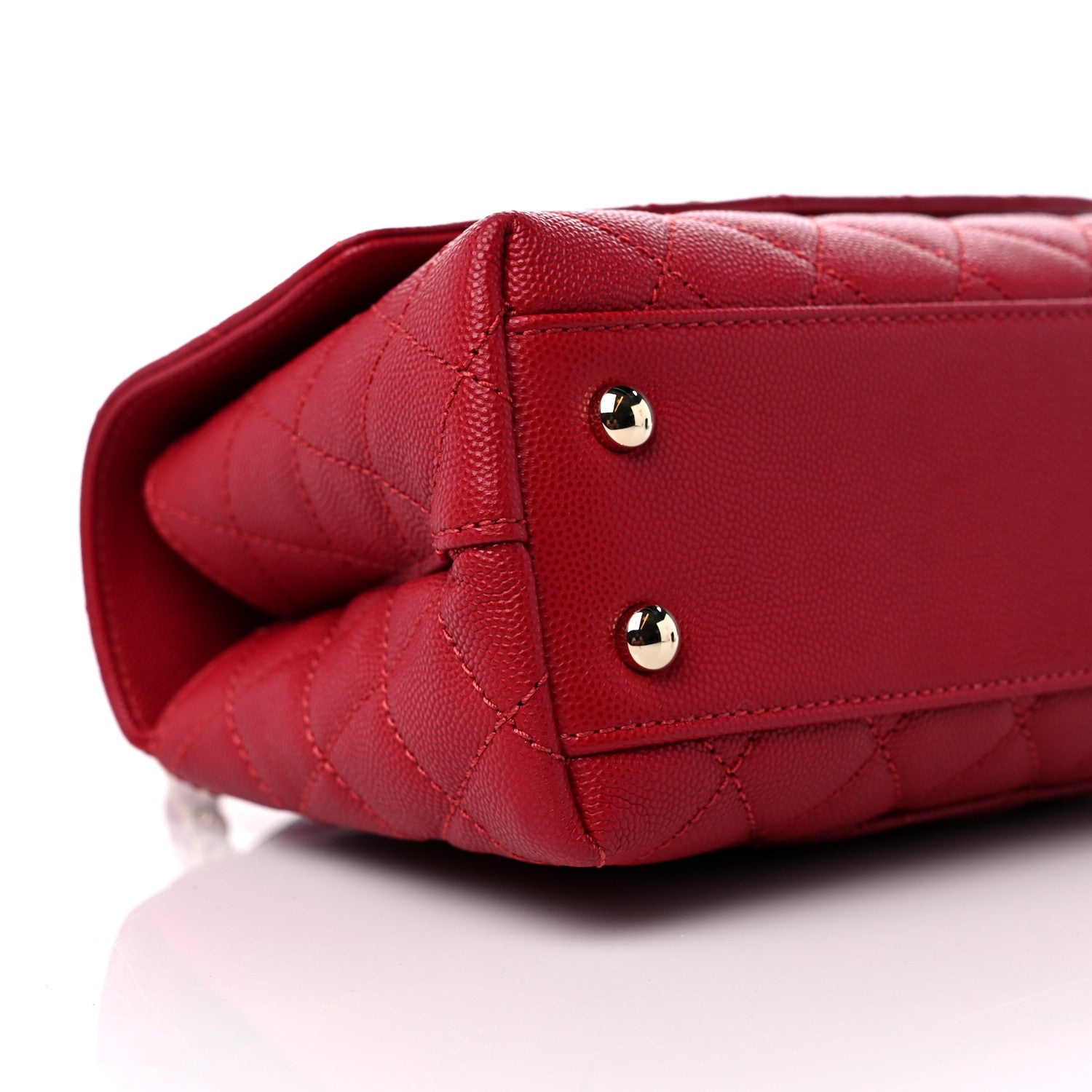 Chanel Caviar Quilted Mini Coco Handle Flap Red 8 of 9