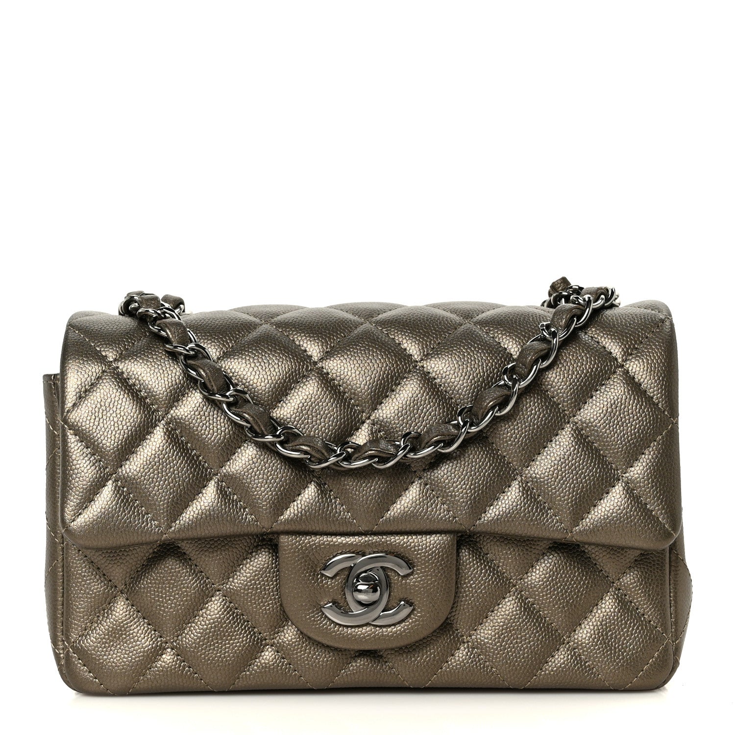 Chanel Iridescent Caviar Quilted Mini Rectangular Flap Bronze 1 of 12