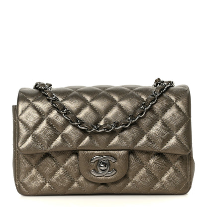 Chanel Iridescent Caviar Quilted Mini Rectangular Flap Bronze 1 of 12