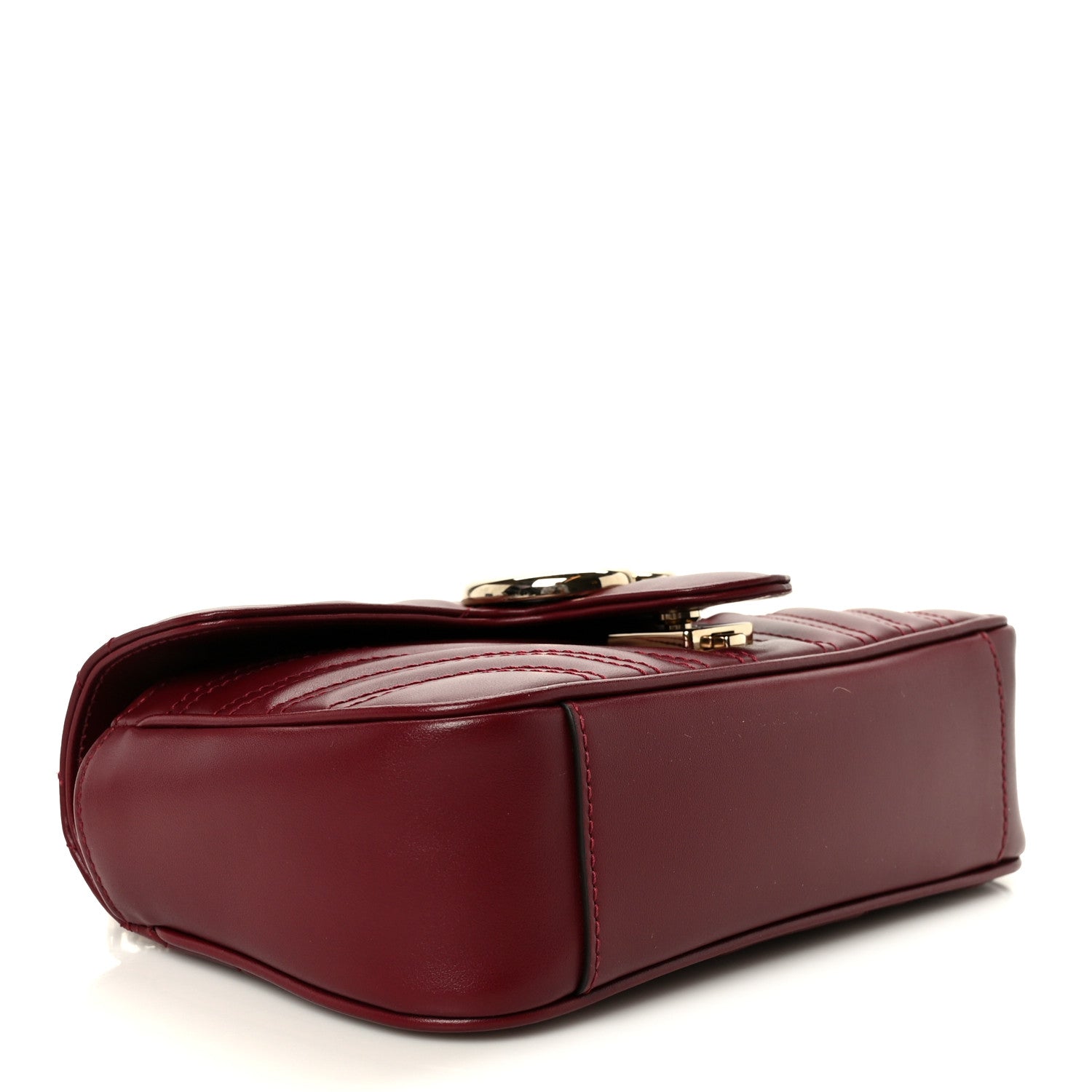 Gucci Calfskin Matelasse Mini GG Marmont Shoulder Bag Rosso Ancora 4 of 11