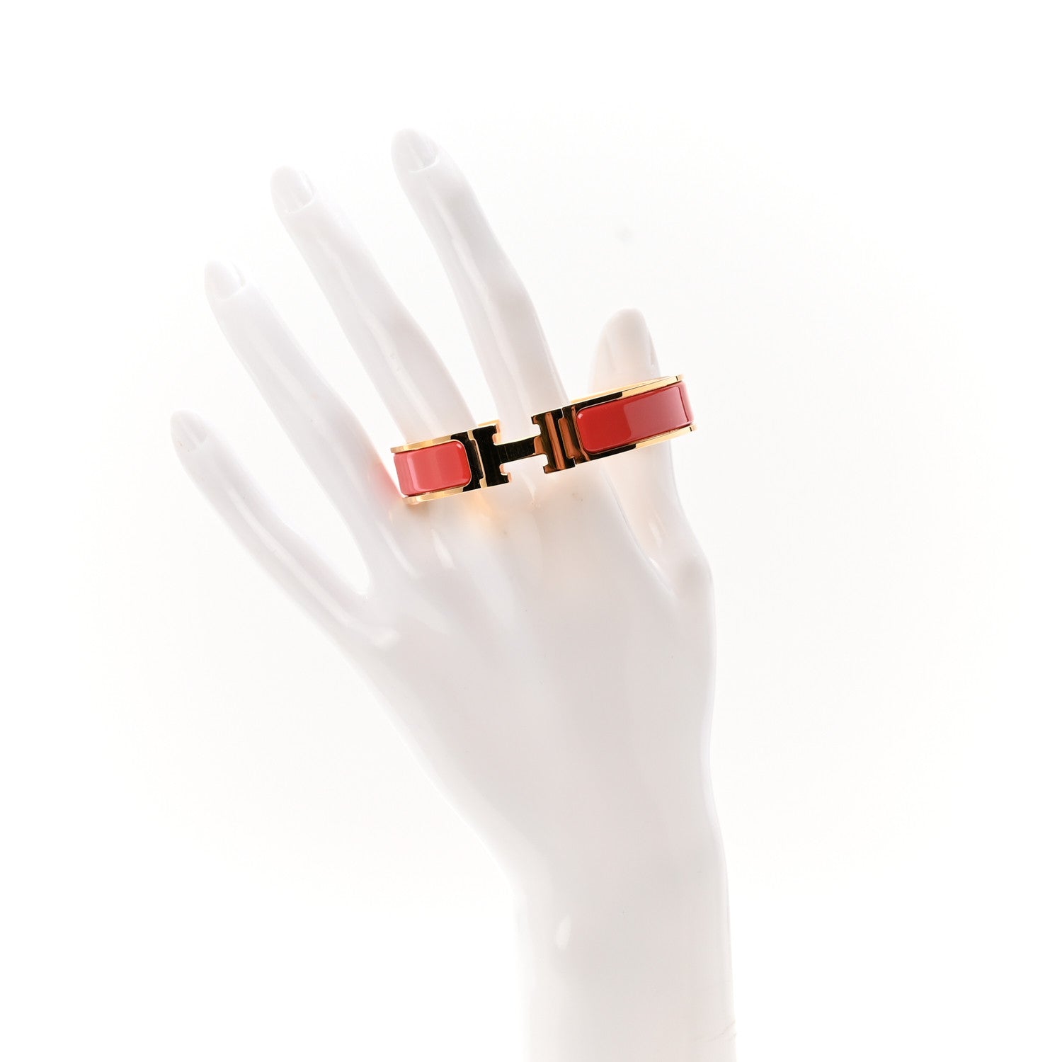 Hermes Enamel Narrow Clic Clac H Bracelet PM Rose Jaipur 2 of 5