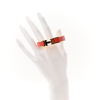 Hermes Enamel Narrow Clic Clac H Bracelet PM Rose Jaipur 2 of 5