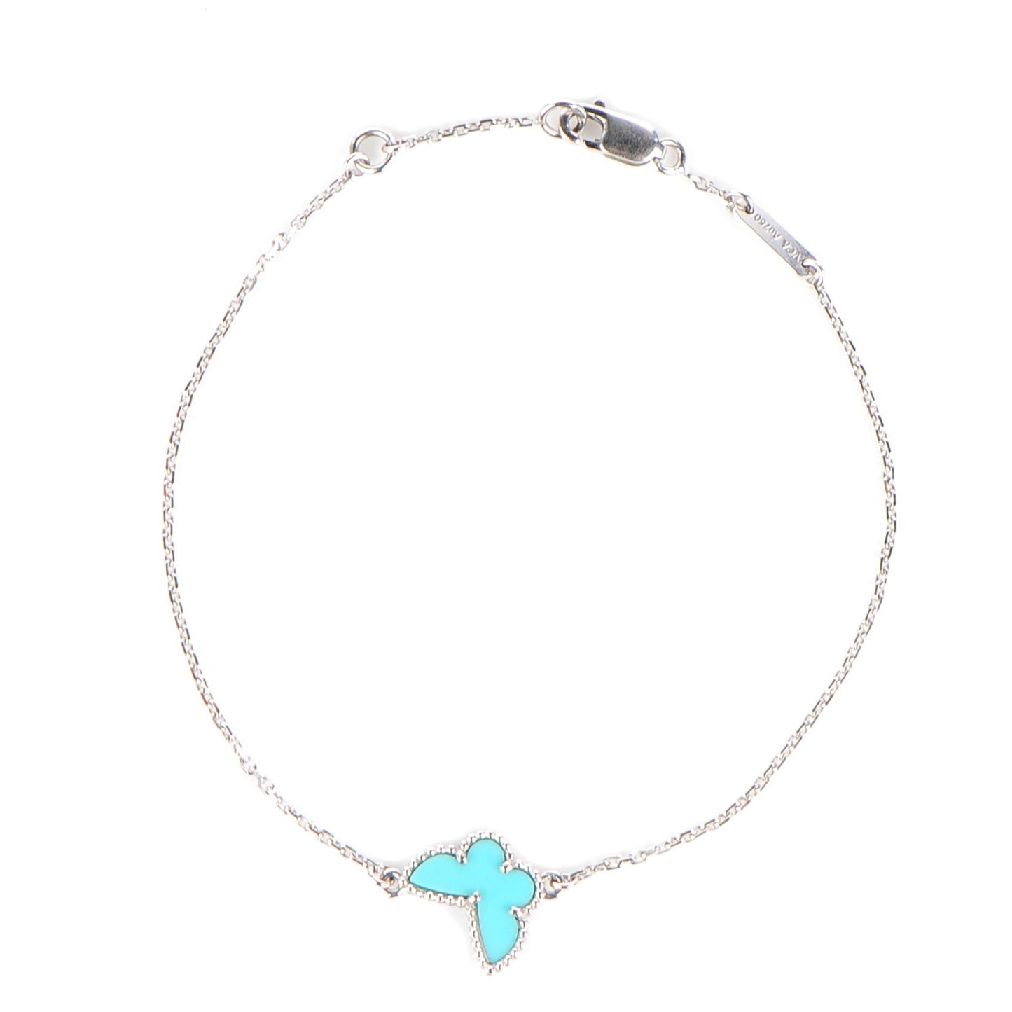 18K White Gold Turquoise Sweet Alhambra Butterfly Bracelet