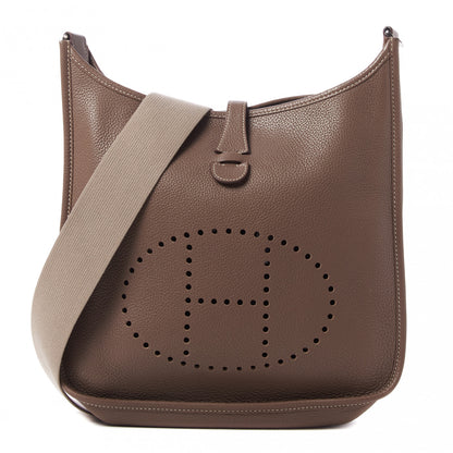 Hermes Taurillon Clemence Evelyne II PM Etoupe 1 of 8