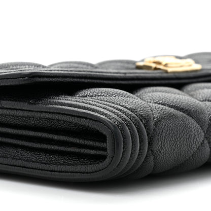 Chanel Caviar Quilted Large Boy Gusset Flap Wallet Black 11 of 12