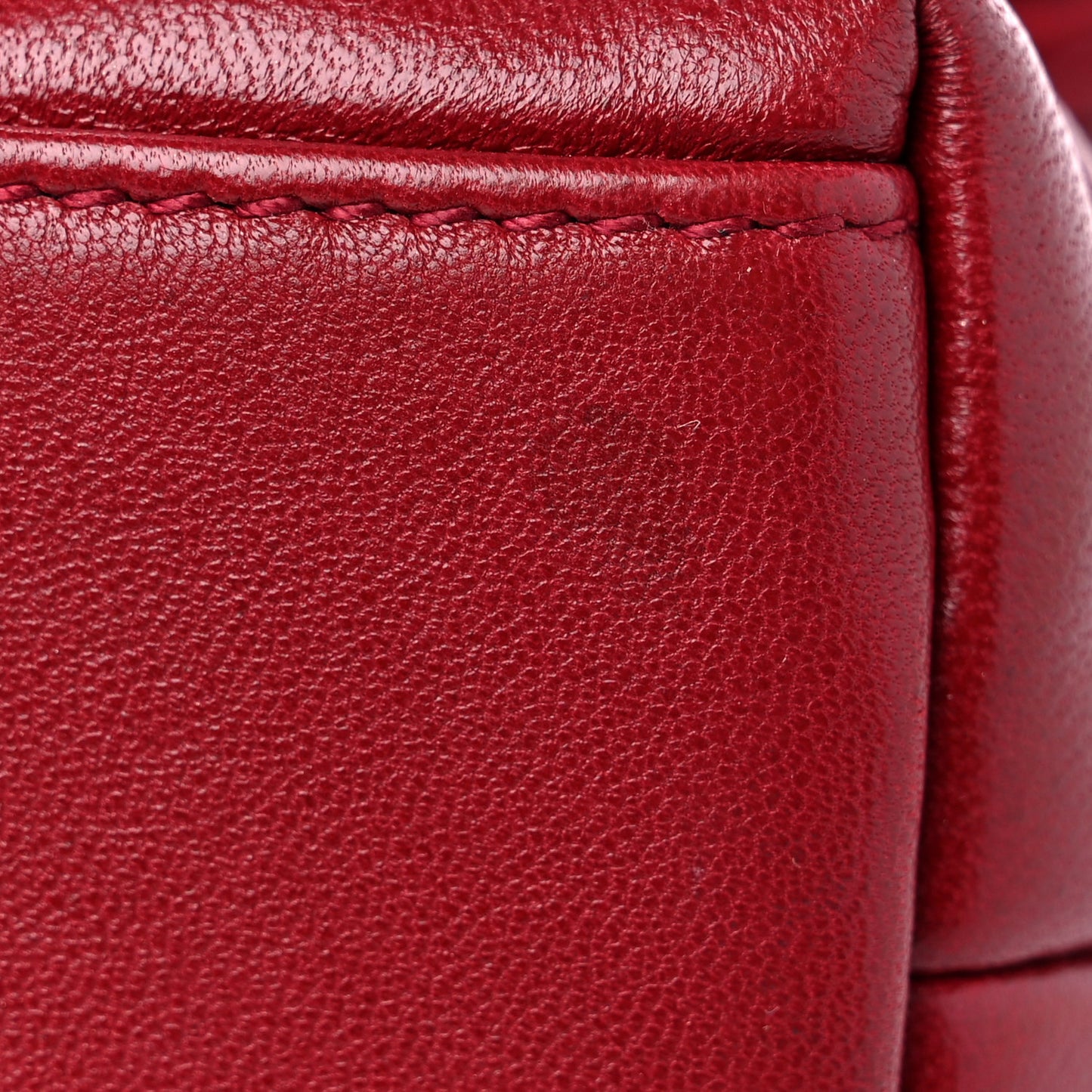 Lambskin Quilted Toy Loulou Puffer Monogram Chain Satchel Red