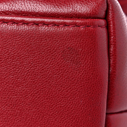 Saint Laurent Lambskin Quilted Toy Loulou Puffer Monogram Chain Satchel Red 13 of 14