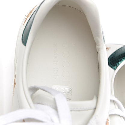 Gucci Calfskin Ayers Web Bee Star Embroidered Mens Ace Sneakers 9.5 White Green 8 of 10