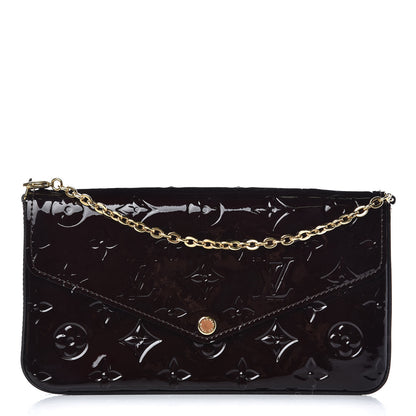Louis Vuitton Vernis Pochette Felicie Chain Wallet Amarante 1 of 9