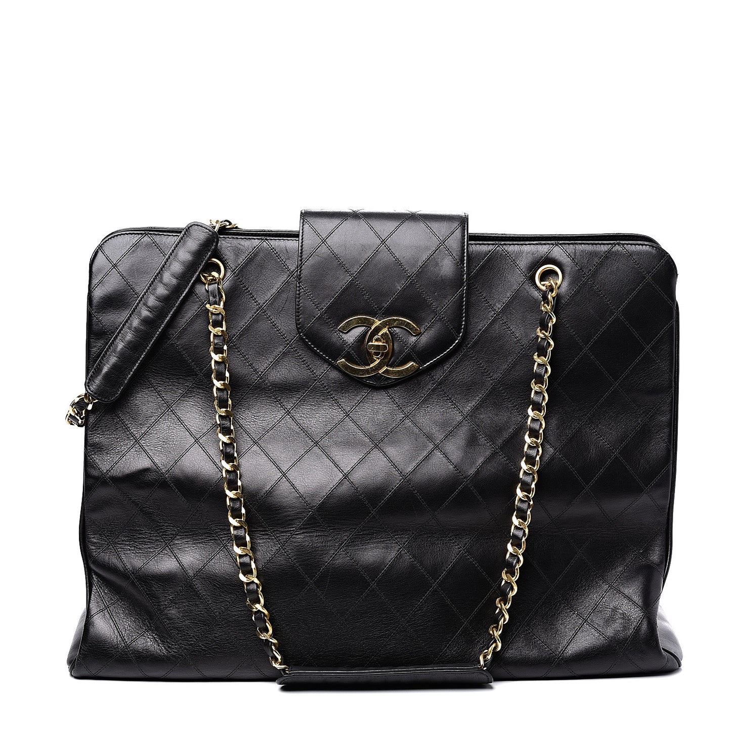 Calfskin Stitched XL Weekender Black