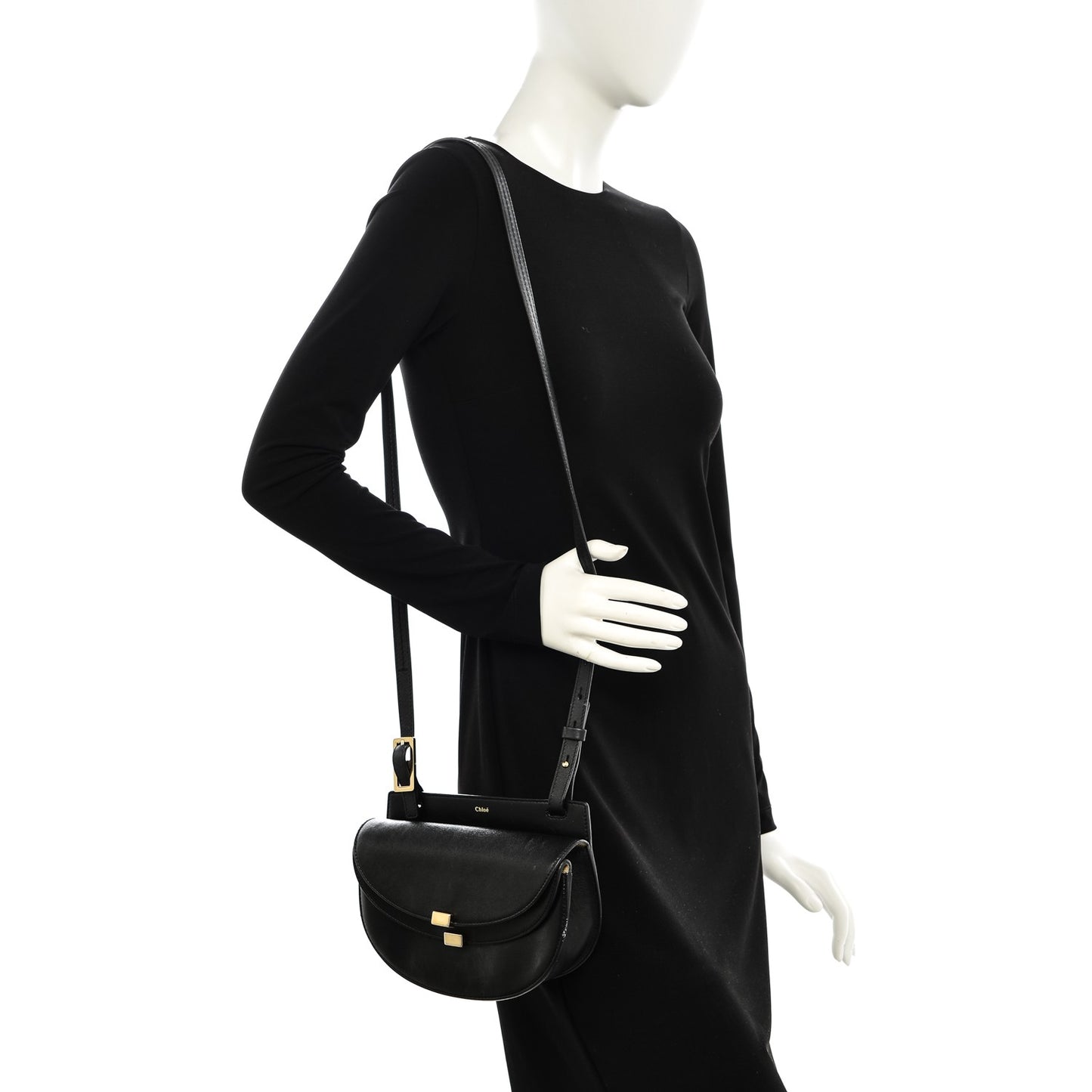 Calfskin Mini Georgia Crossbody Bag Black