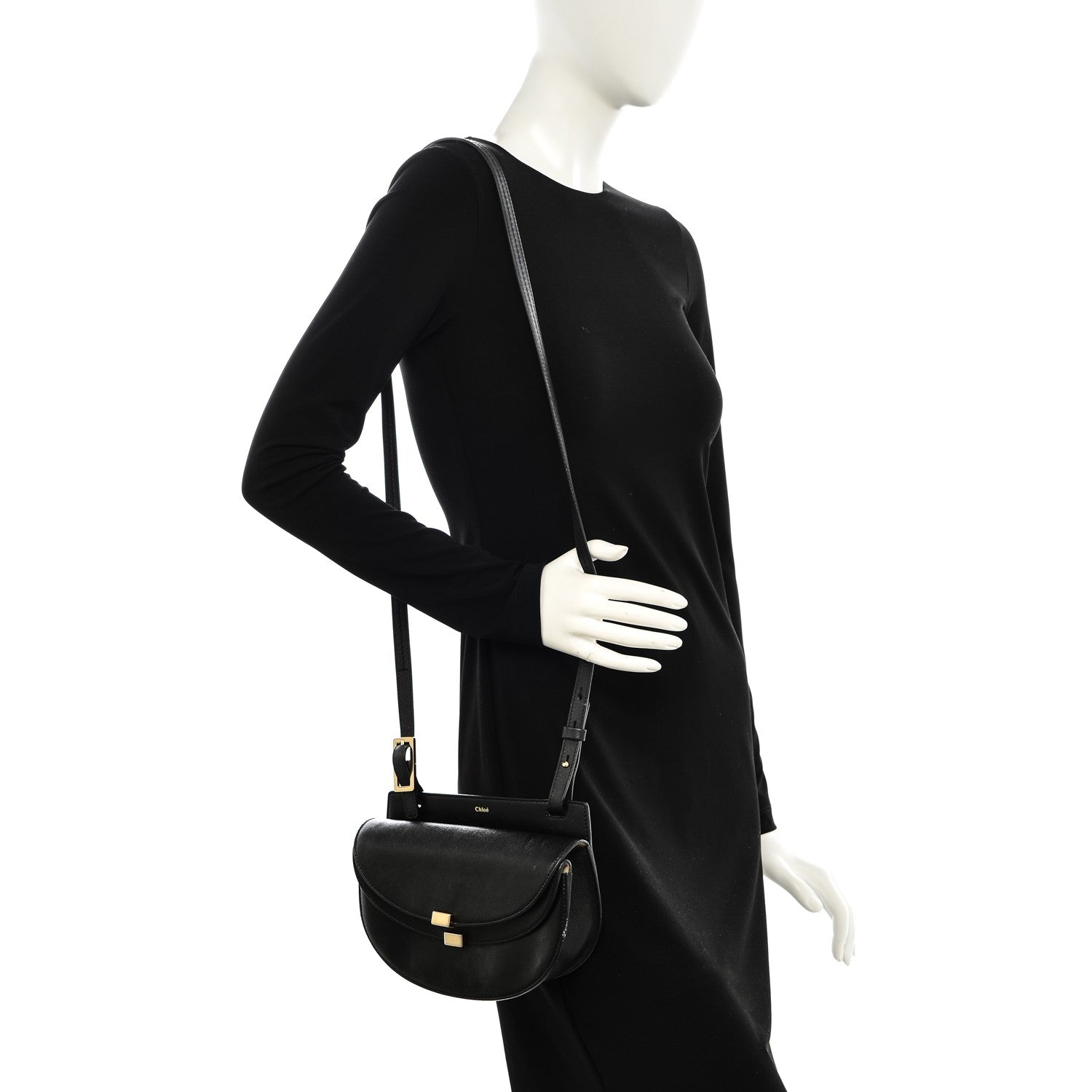 Chloe Calfskin Mini Georgia Crossbody Bag Black 2 of 7
