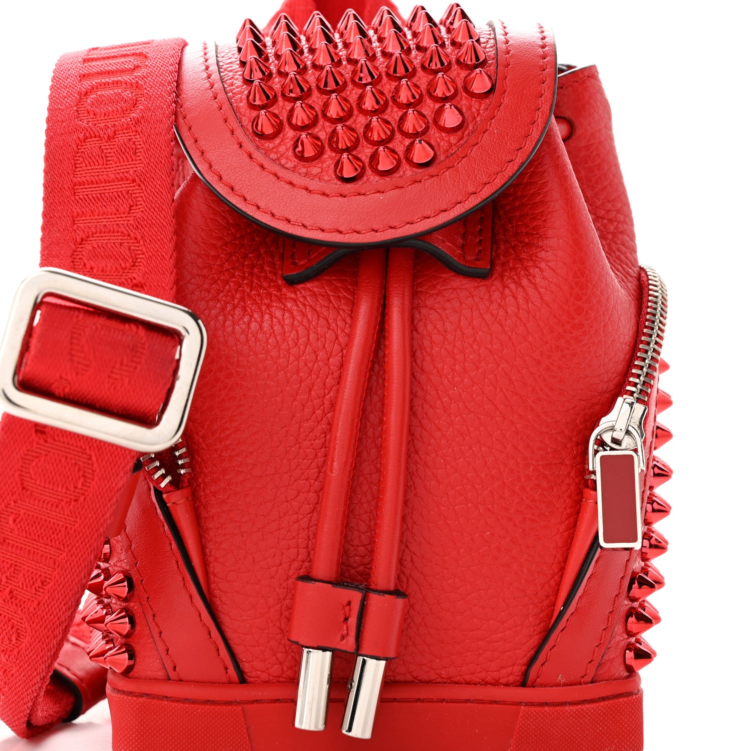 Christian Louboutin Calfskin Spiked Mini Explorafunk Keyring Bag Loubi 7 of 9