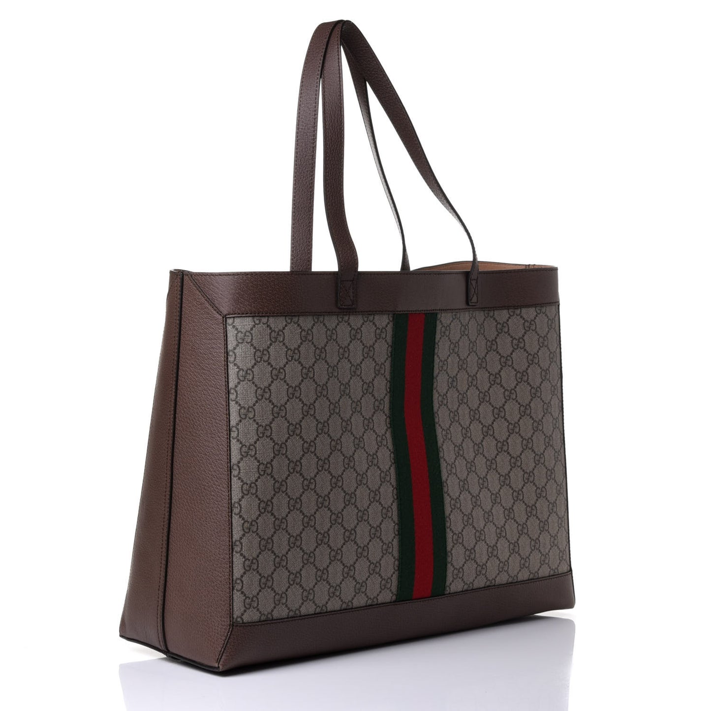 GG Supreme Monogram Web Large Ophidia Tote Brown