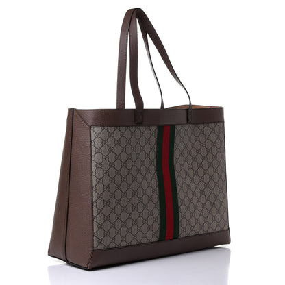 Gucci GG Supreme Monogram Web Large Ophidia Tote Brown 2 of 4