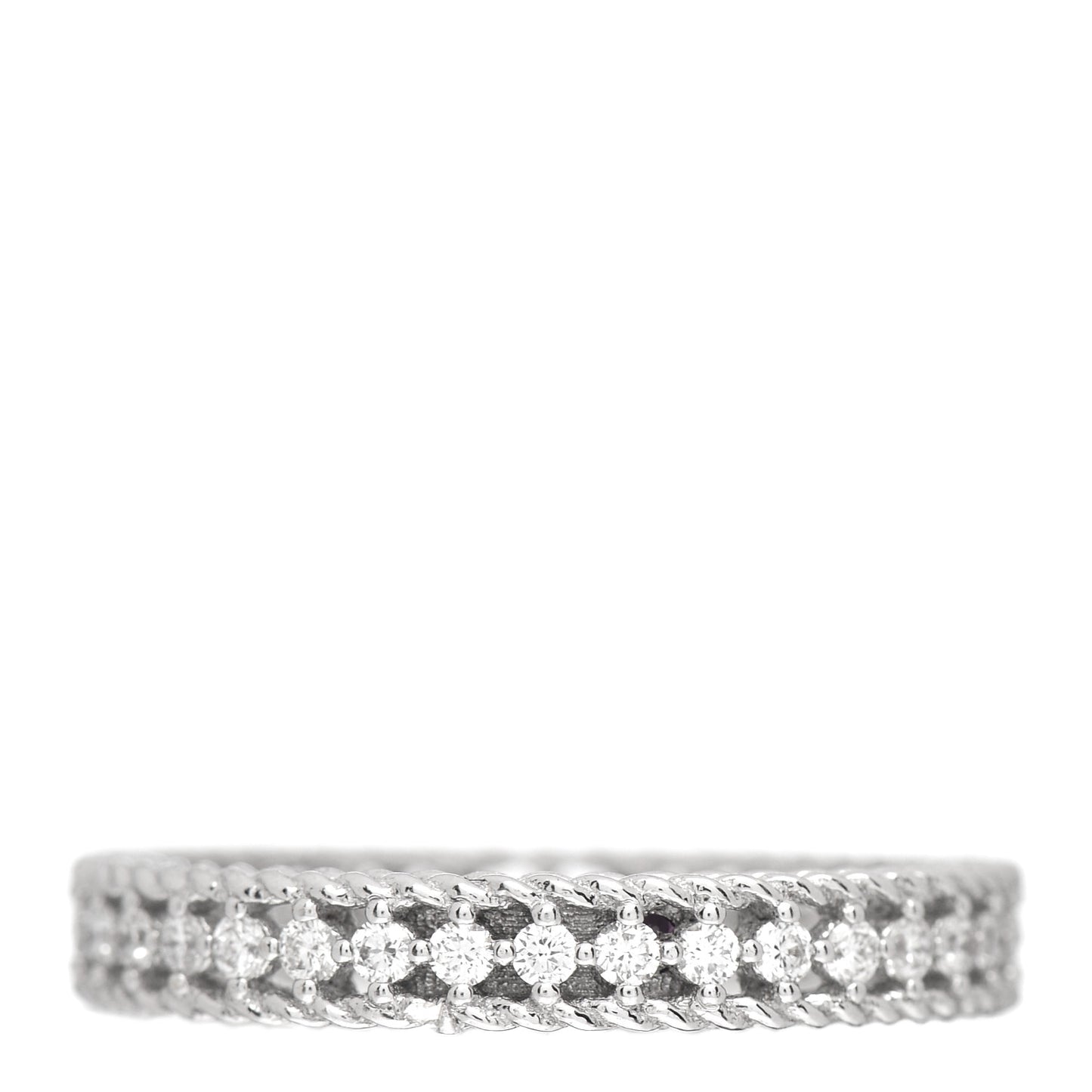 18K White Gold Diamond Symphony Princess Band Ring 53 6.5