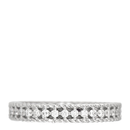 Roberto Coin 18K White Gold Diamond Symphony Princess Band Ring 53 6.5 3 of 4