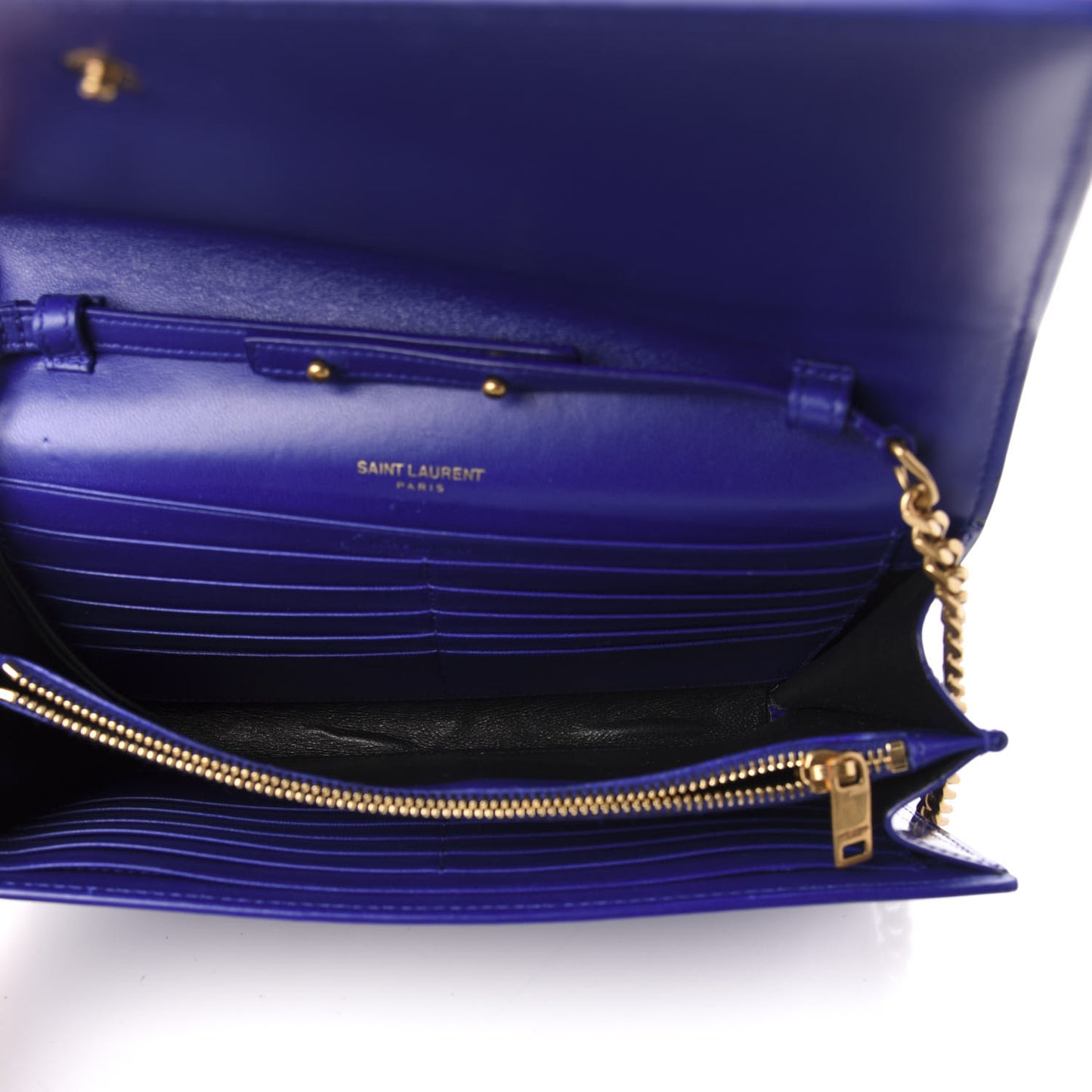 Patent Calfskin Monogram Kate Wallet On Chain Royal Blue