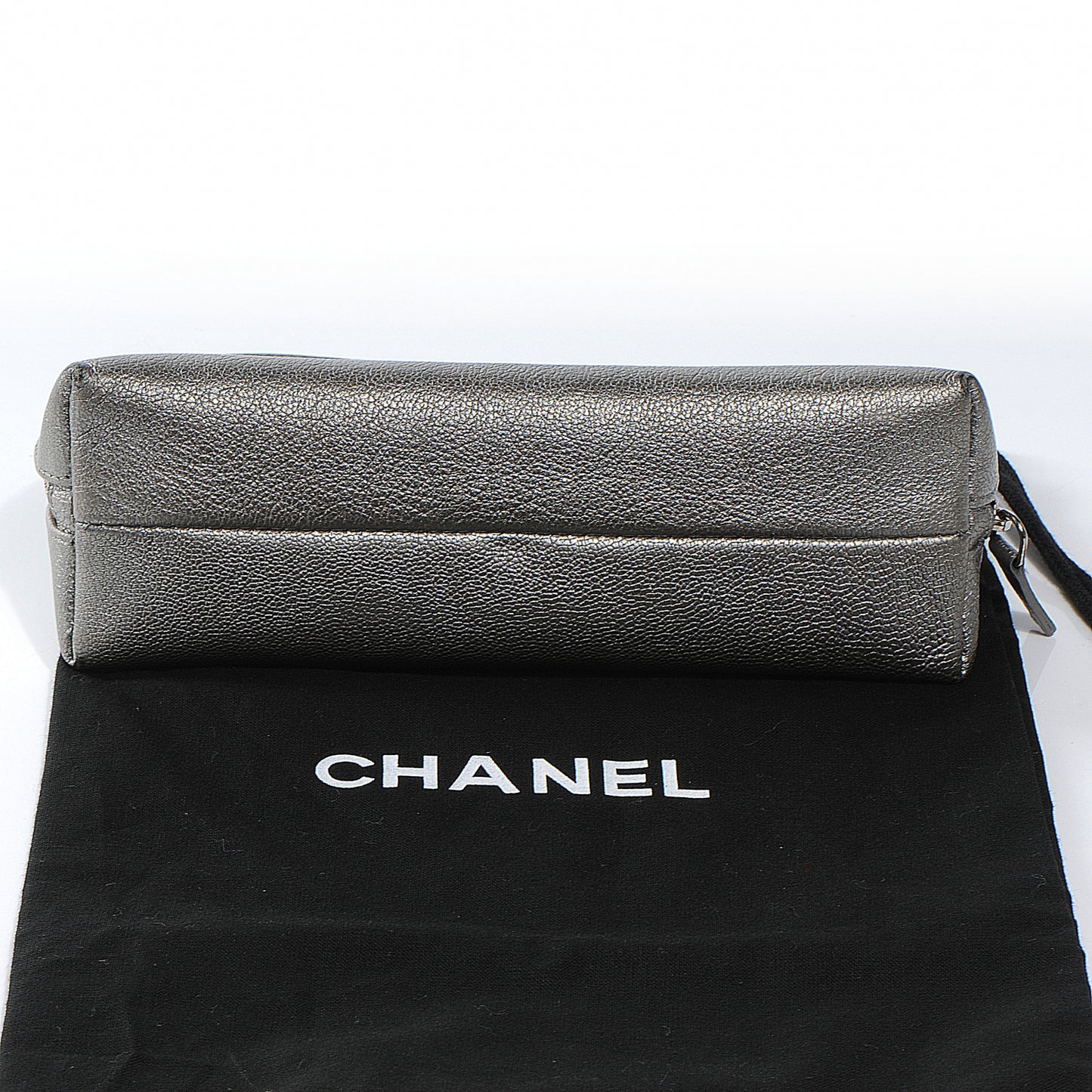 Leather Cosmetic Case Make Up Bag Pouch Silver
