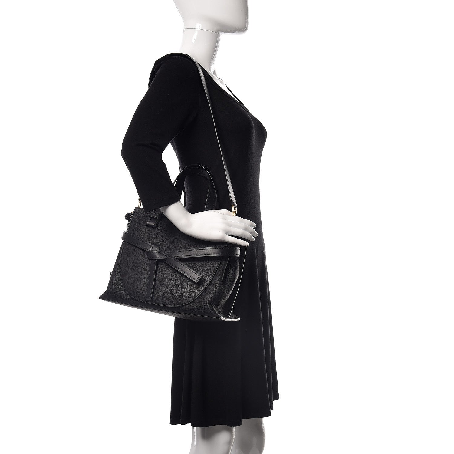 Loewe Calfskin Small Gate Tote Black 2 of 9