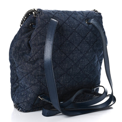 Stella McCartney Denim Quilted Falabella Backpack Blue 3 of 9