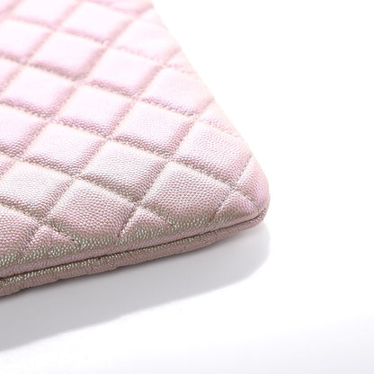 Chanel Iridescent Caviar Quilted Medium Cosmetic Case Beige 9 of 10