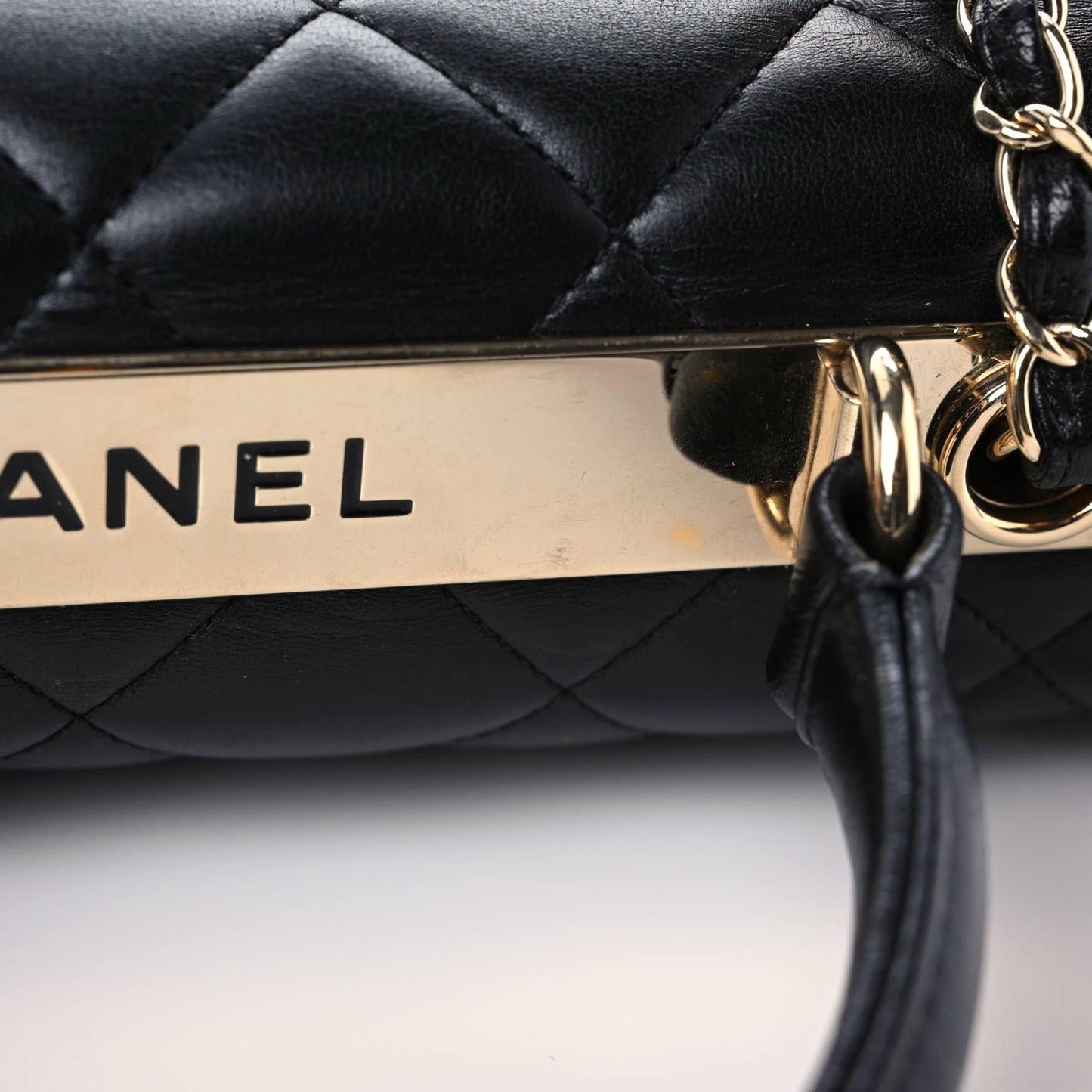 Lambskin Quilted Medium Trendy CC Flap Dual Handle Bag Black