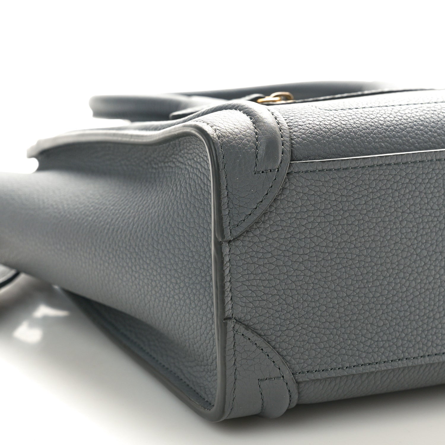 Celine Drummed Calfskin Nano Luggage Kohl 9 of 10