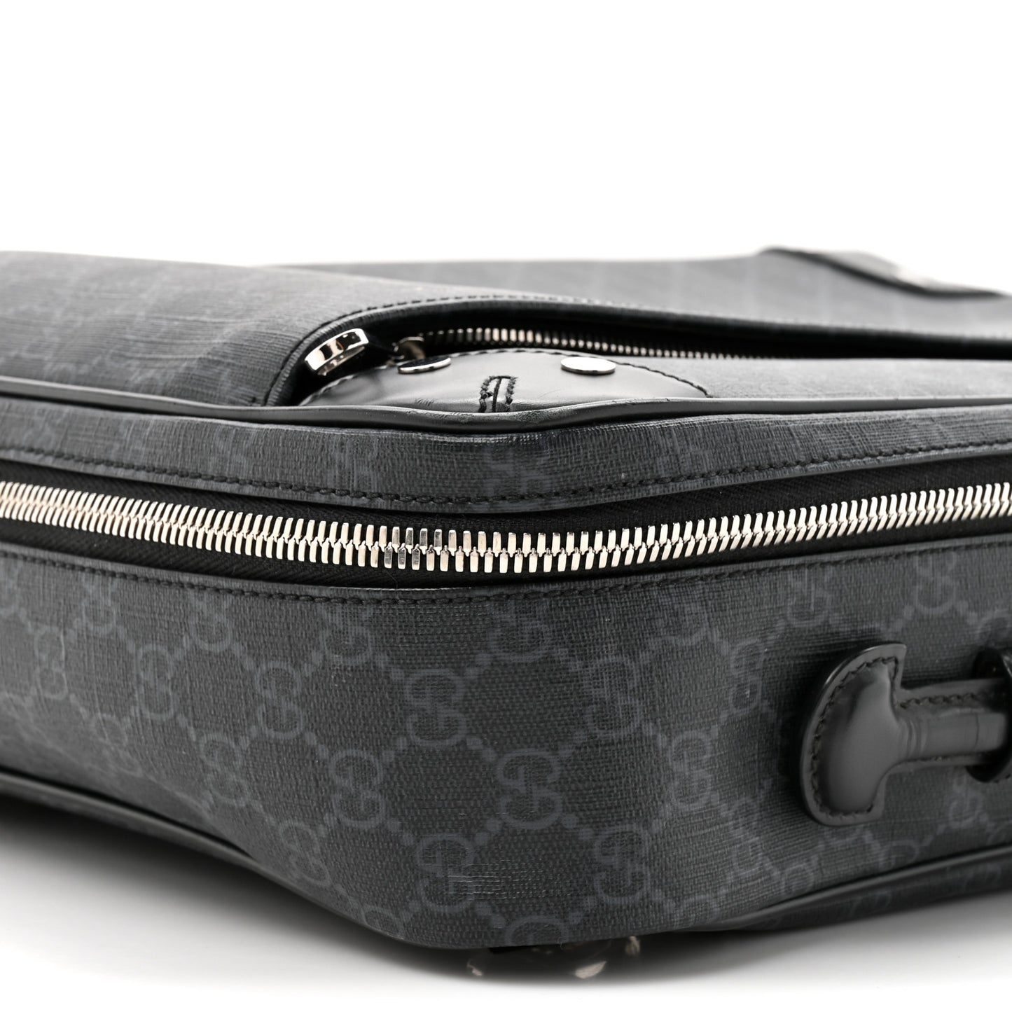 GG Supreme Monogram Briefcase Backpack Black Grey
