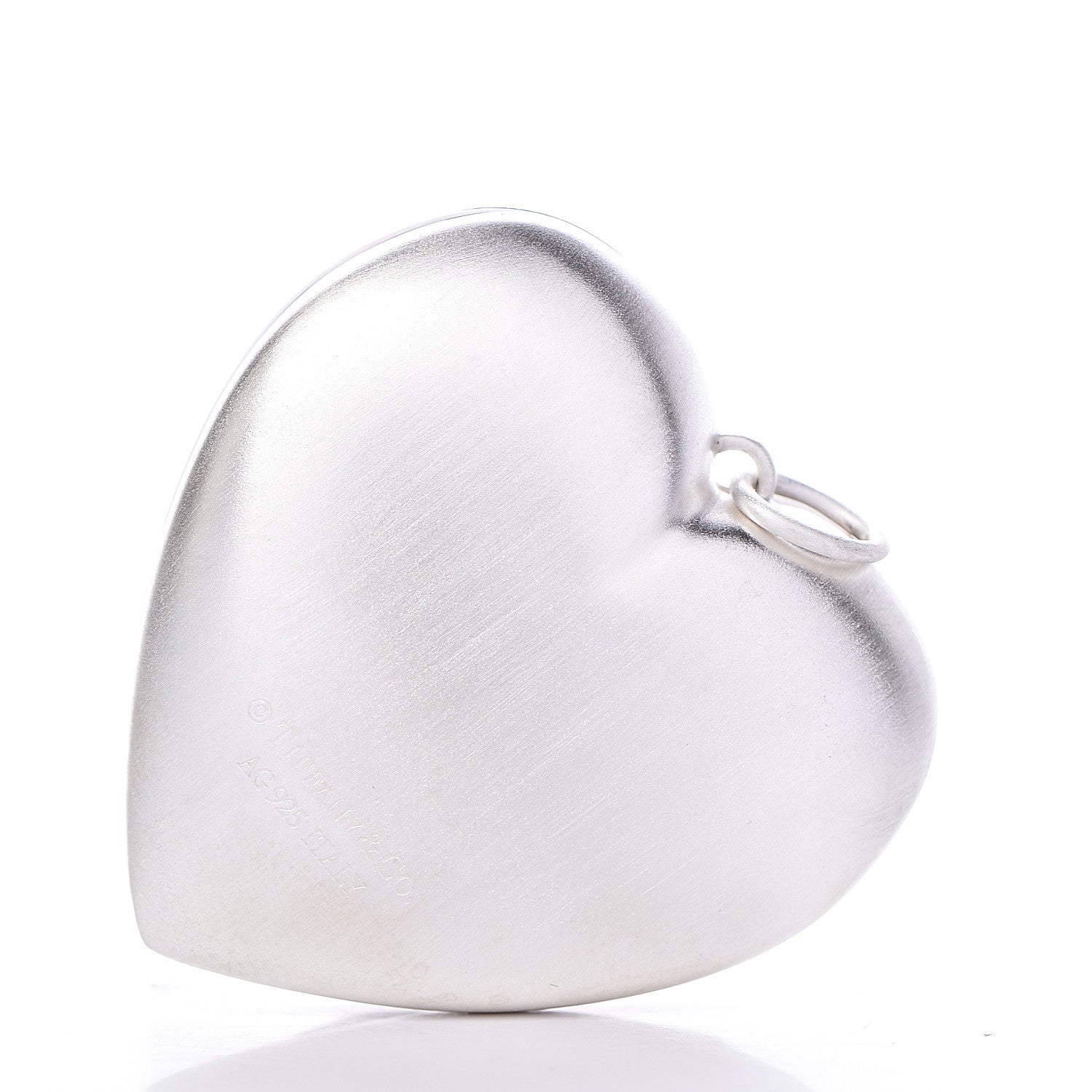 Tiffany Sterling Silver Large Ziegfeld Daisy Heart Locket Pendant 3 of 4