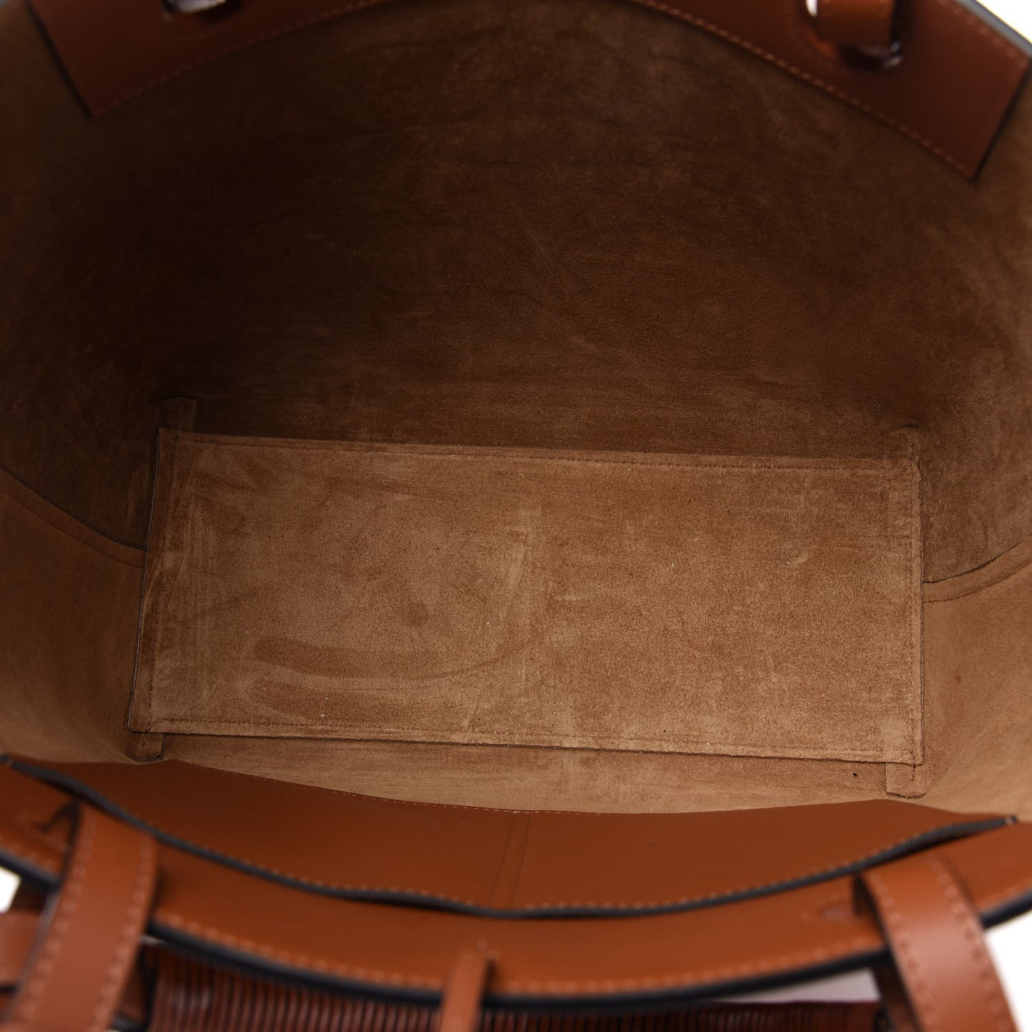 Smooth Calfskin Small Anagram Tote Tan