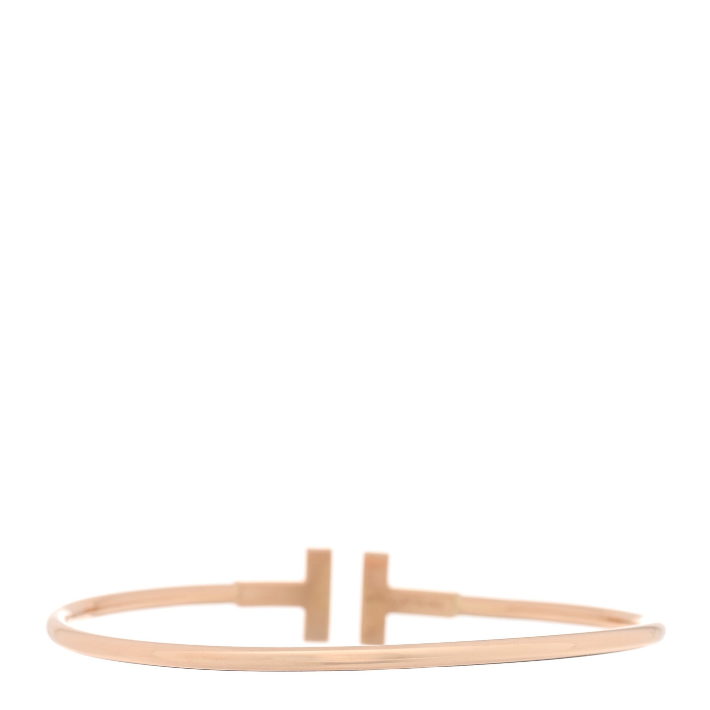 18K Rose Gold Diamond T Wire Bracelet
