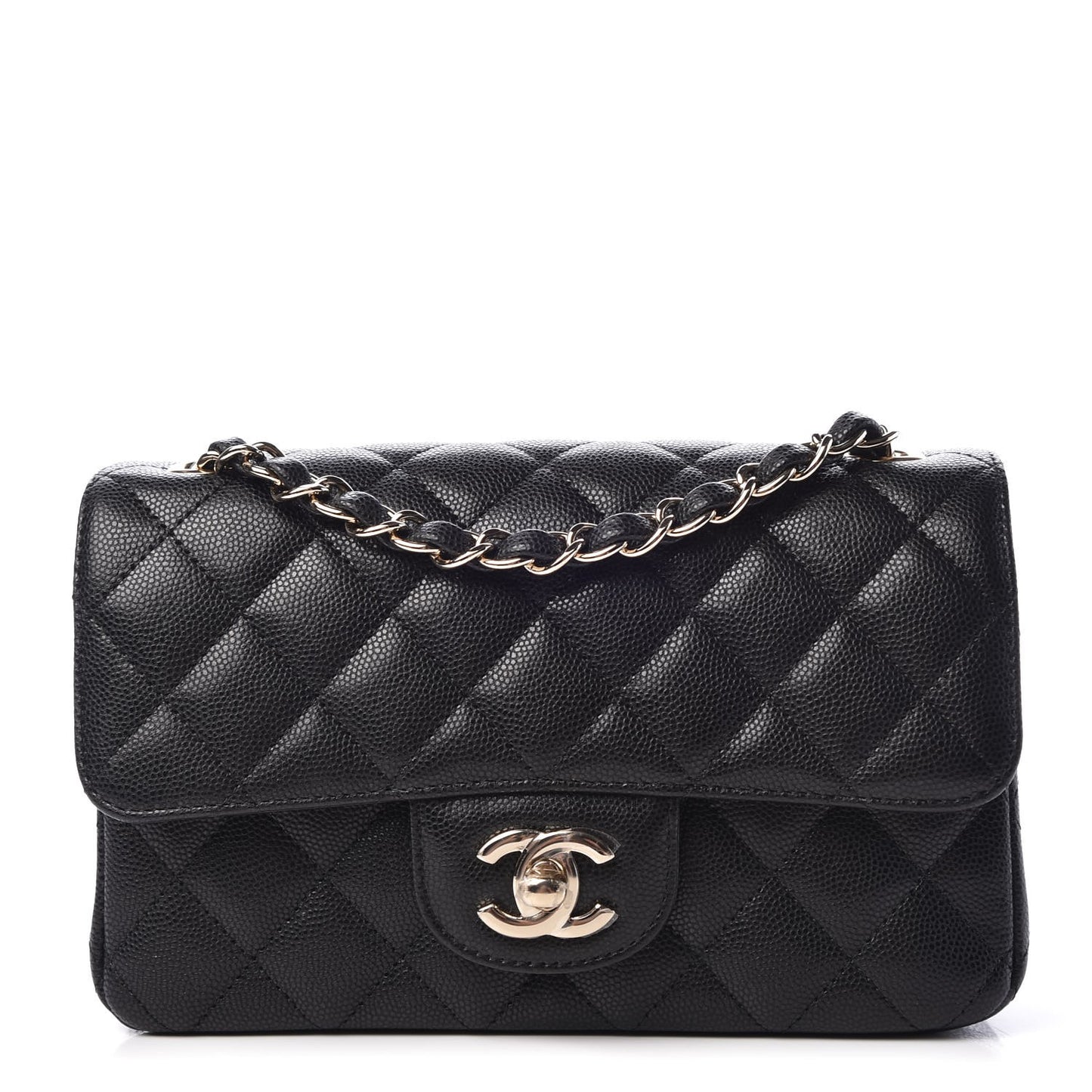 Caviar Quilted Mini Rectangular Flap Black
