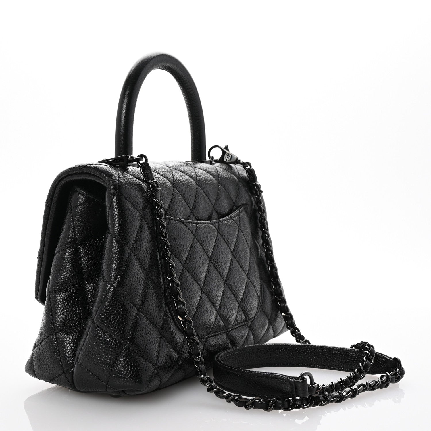 Chanel Caviar Quilted Mini Coco Handle Flap So Black 3 of 10