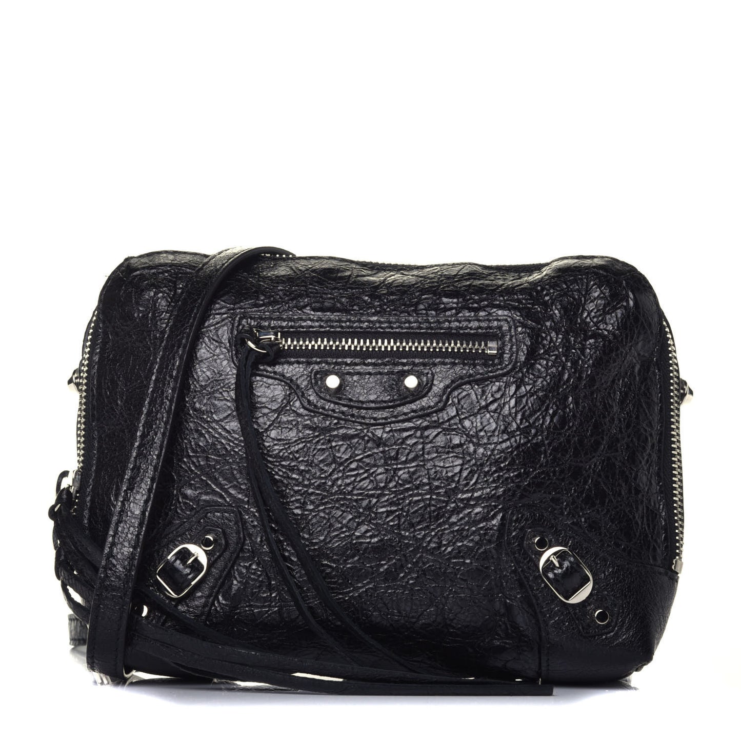 Agneau Classic Hardware XS Reporter Crossbody Black