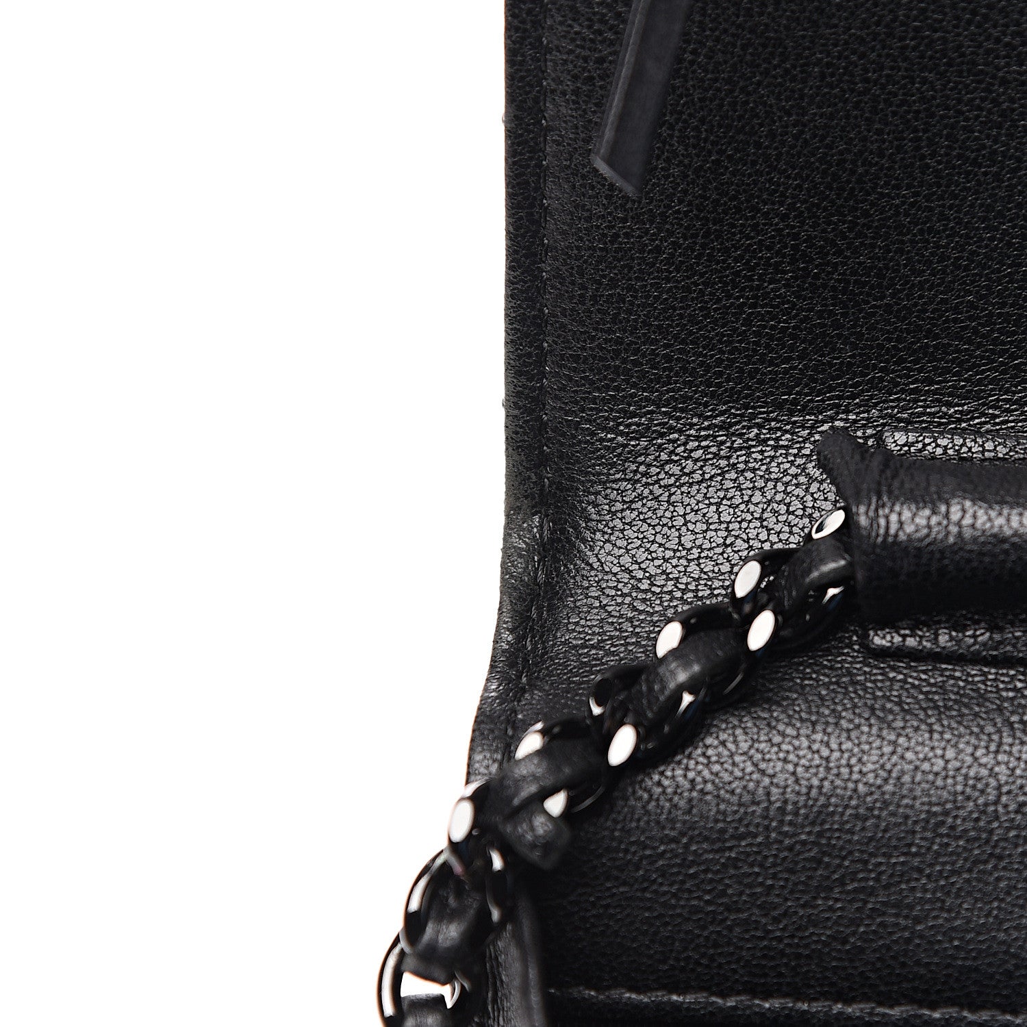 Chanel Sheepskin Chevron Reissue Wallet On Chain WOC So Black 14 of 14