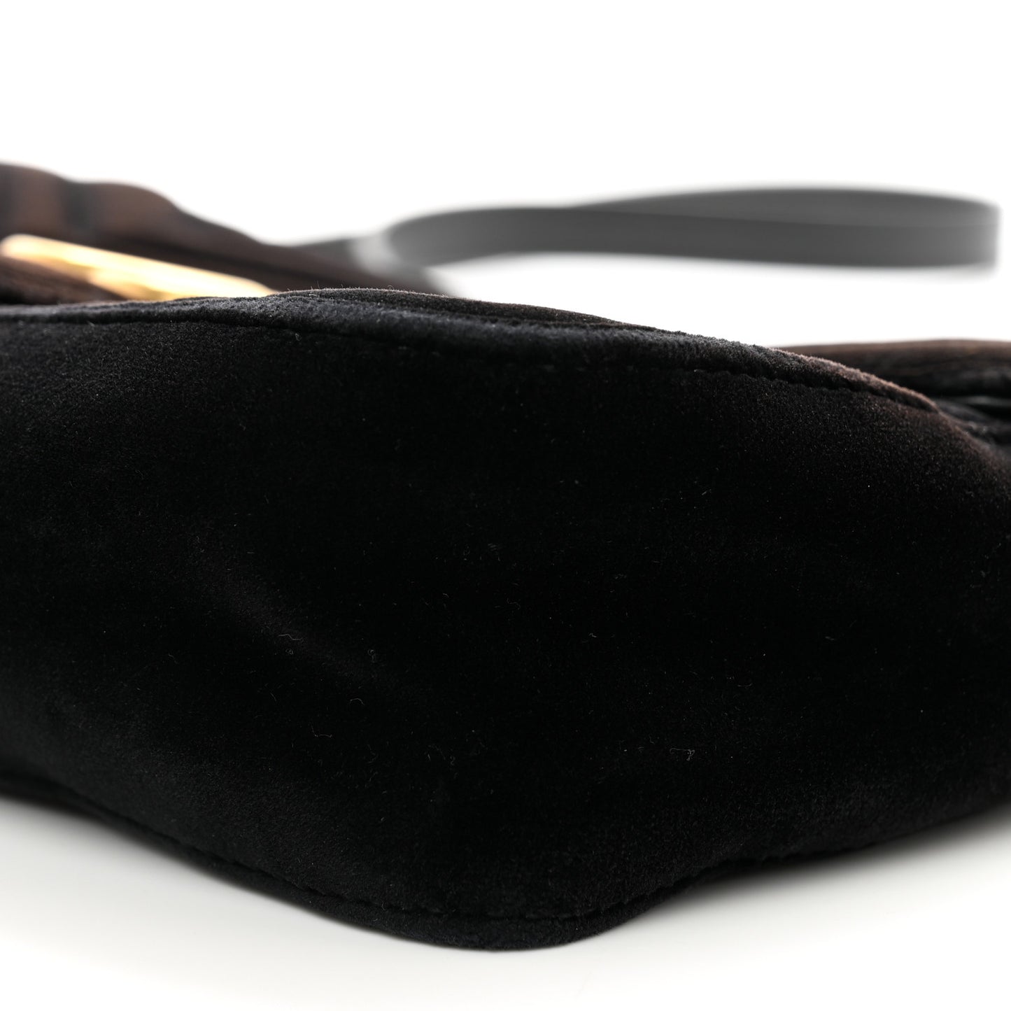 Velvet Matelasse Small GG Marmont Shoulder Bag Black
