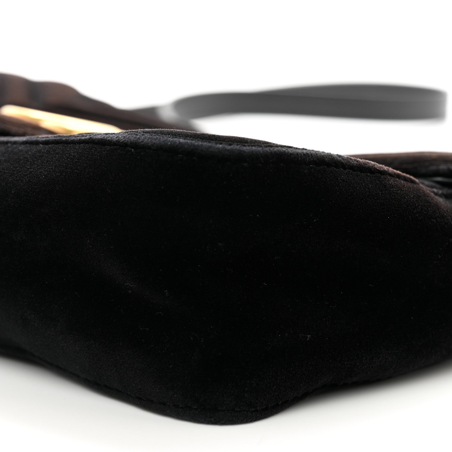 Gucci Velvet Matelasse Small GG Marmont Shoulder Bag Black 9 of 10